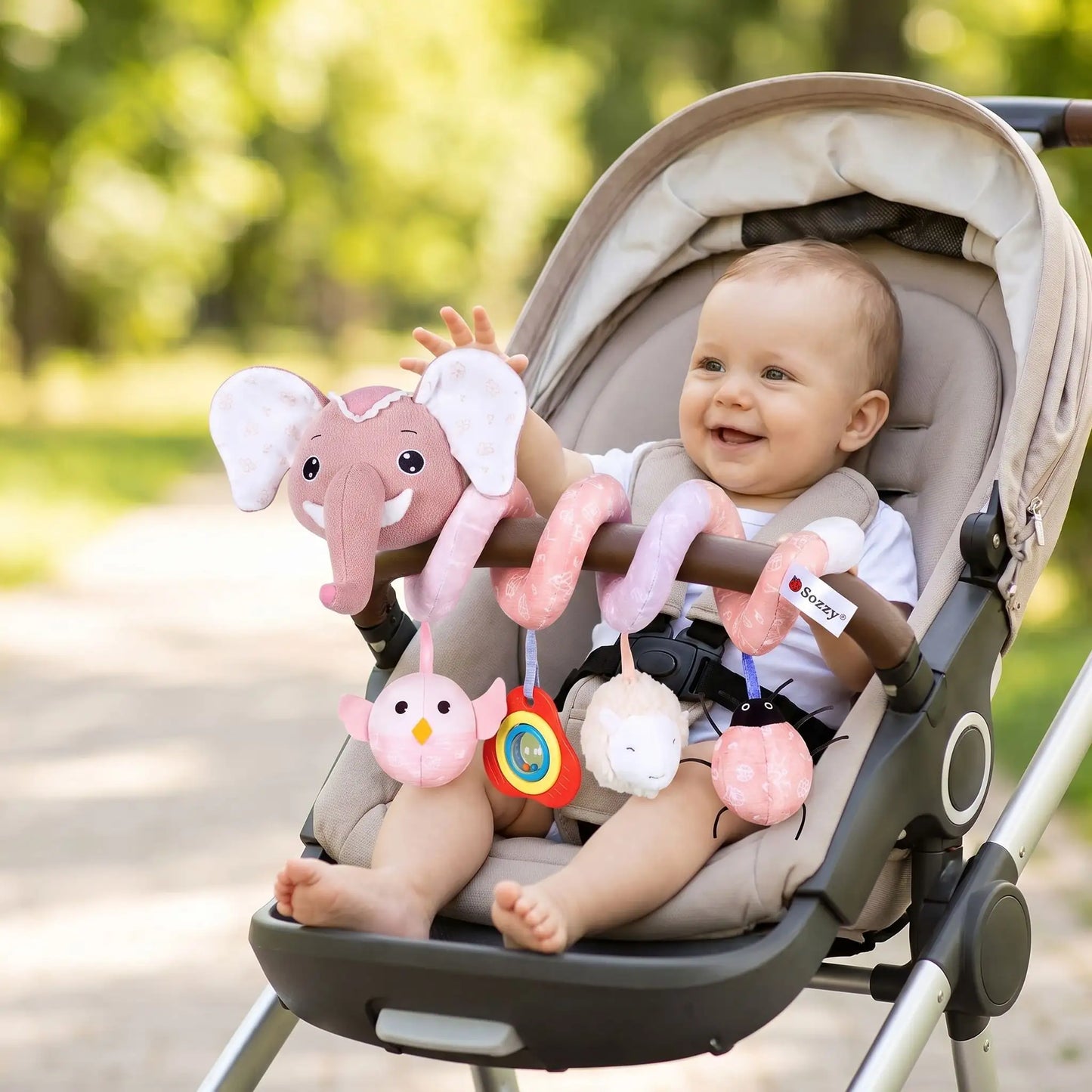 spirale d activite bebe elephant rose