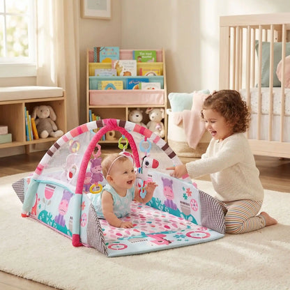 tapis bebe eveil soeur regarde bebe