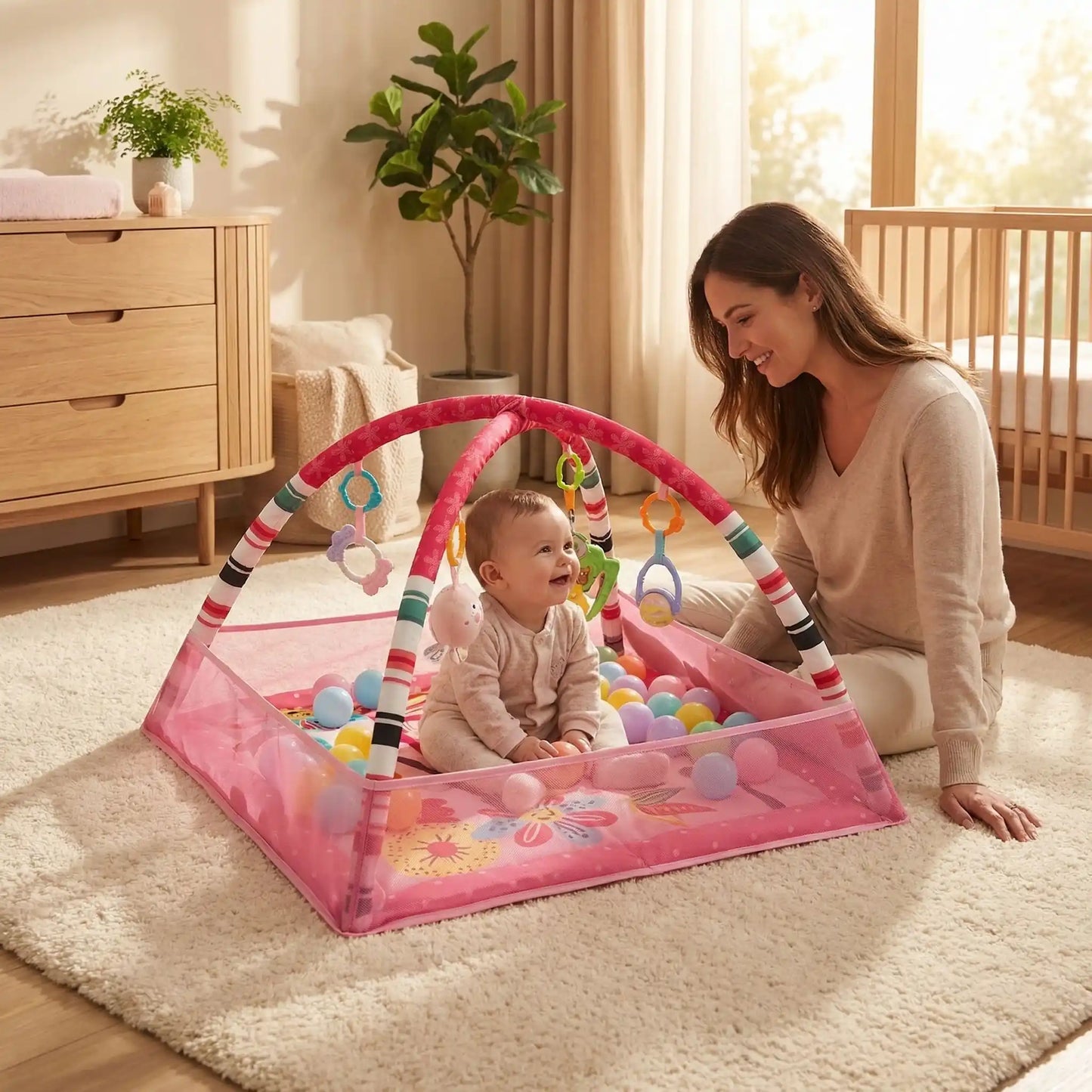 tapis d eveil bebe maman regarde bebe