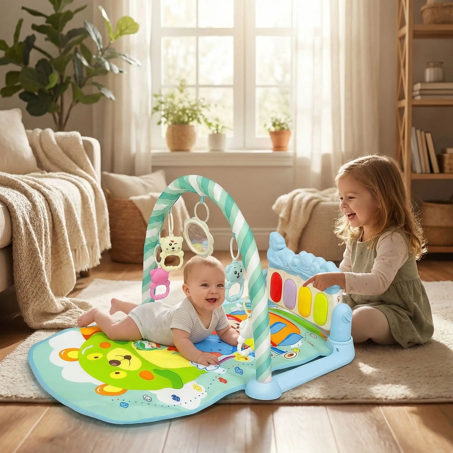 tapis d eveil bleu soeur