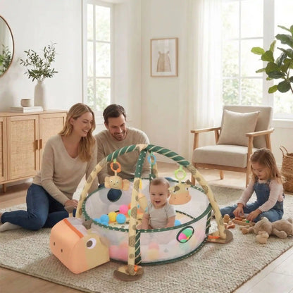 tapis d eveil famille regarde bebe