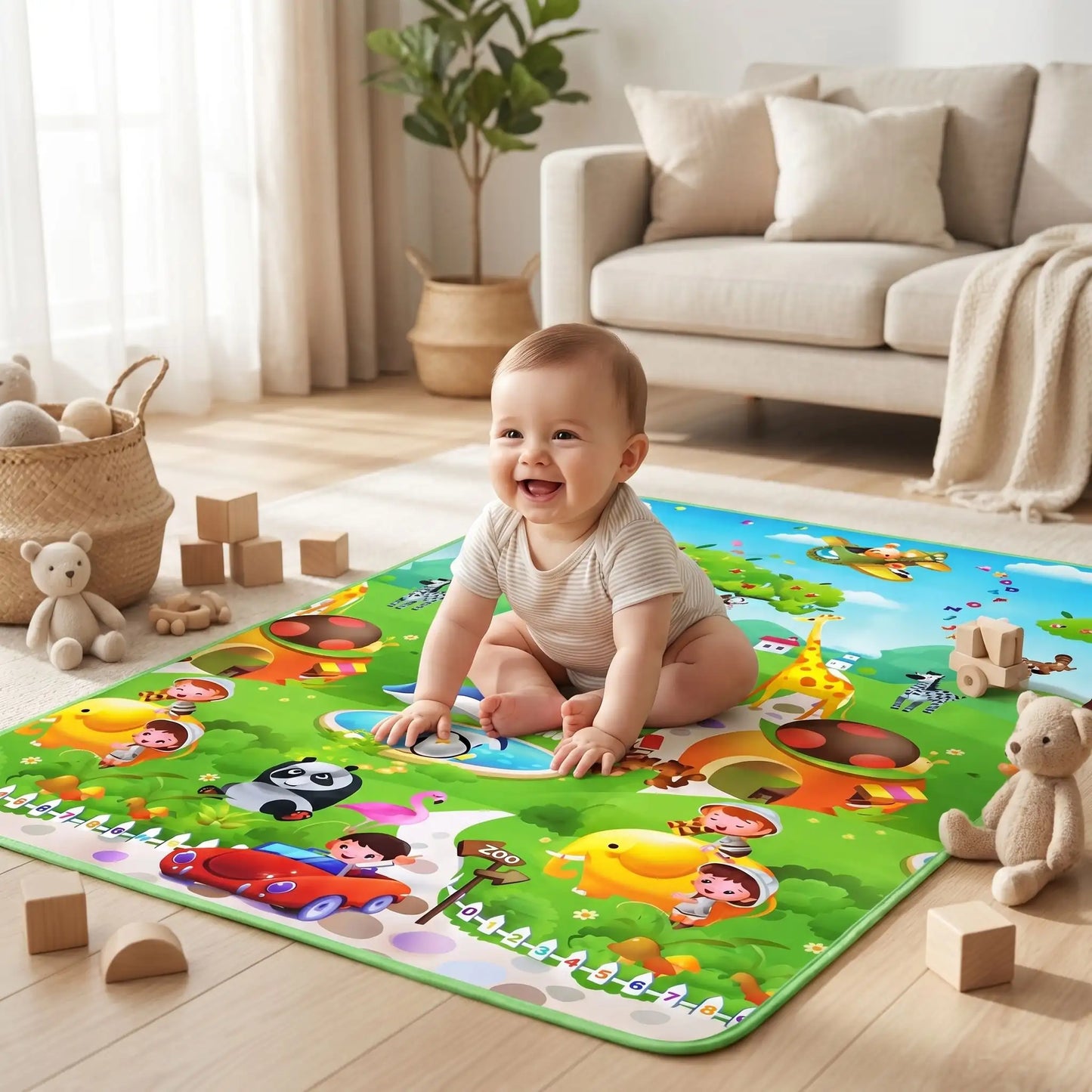 tapis de jeu bebe dino bebe assis
