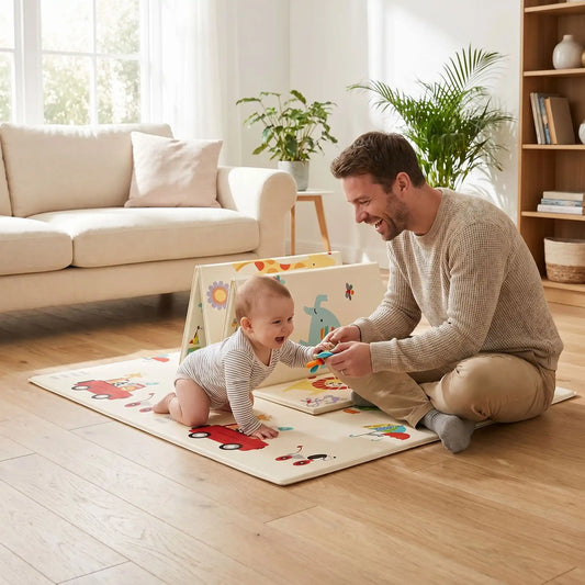 tapis de jeu double papa bebe joue