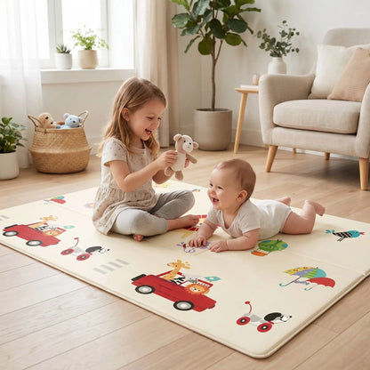 tapis de jeu double soeur bebe joue