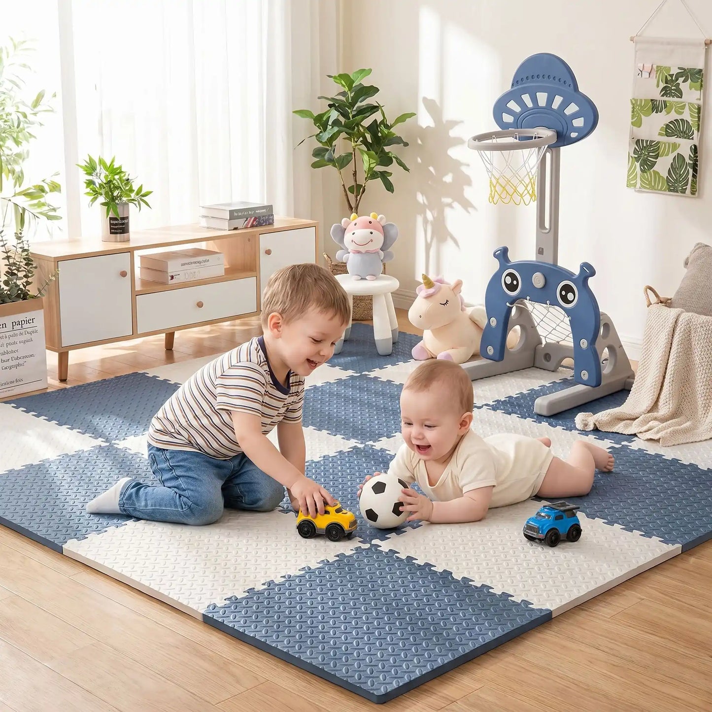 tapis de jeu mousse frere bebe joue