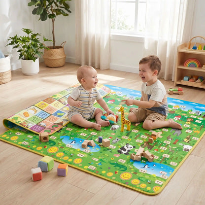 tapis de jeu securise frere bebe joue