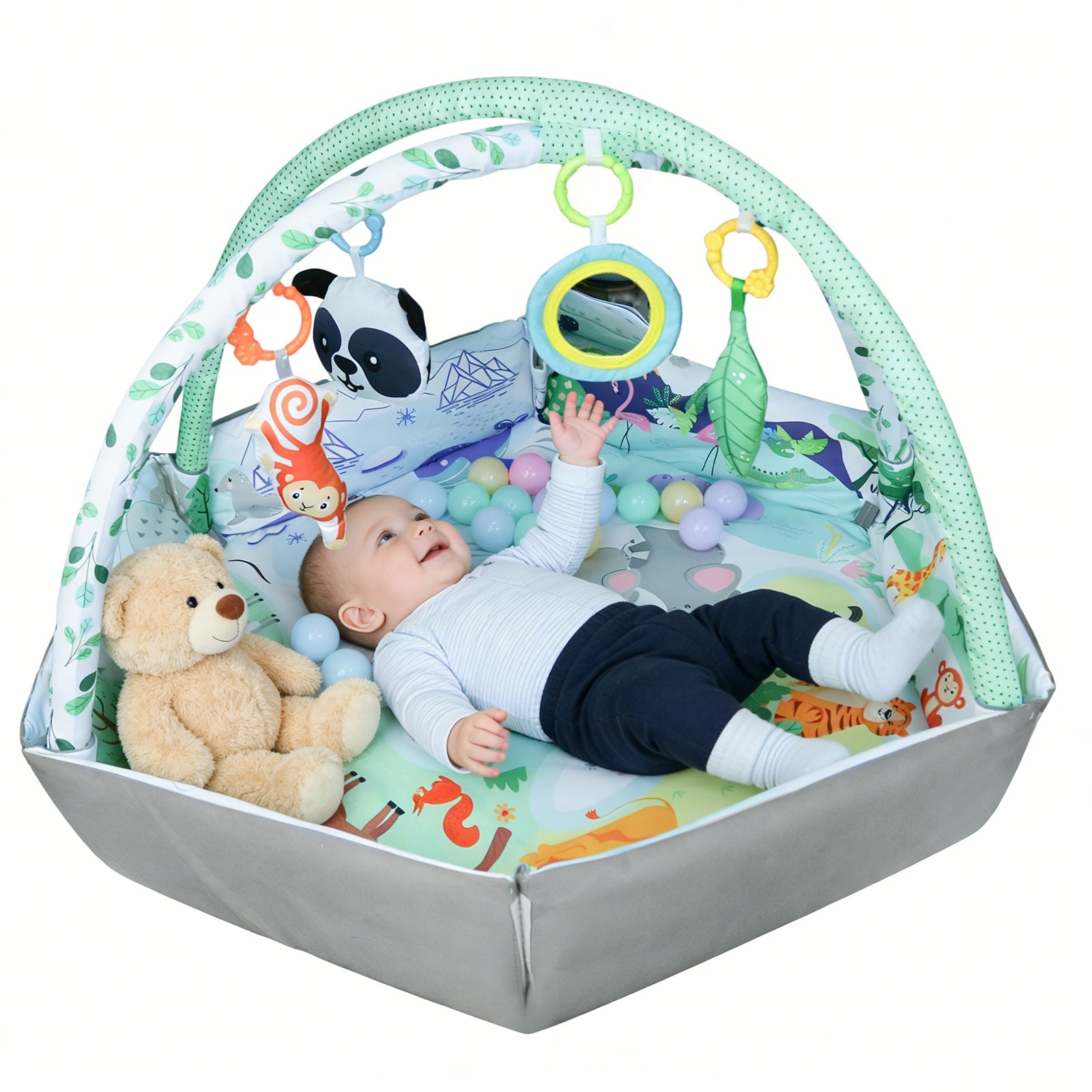 tapis deveil bebe bebe peluche ourson