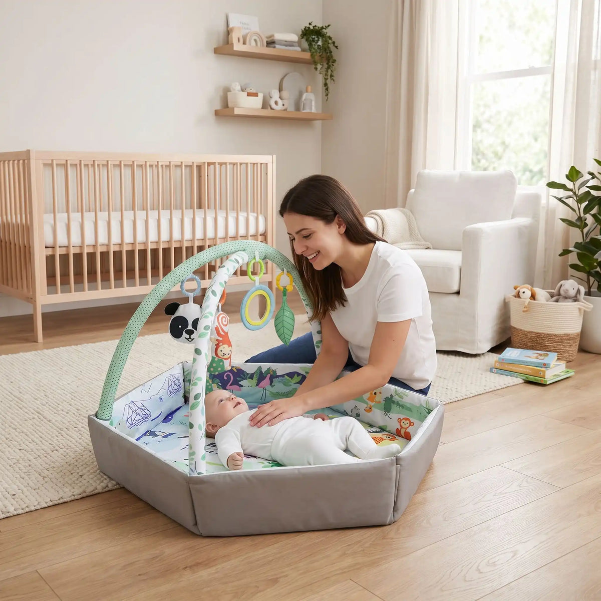 tapis d eveil bebe xxl maman bebe joue vert