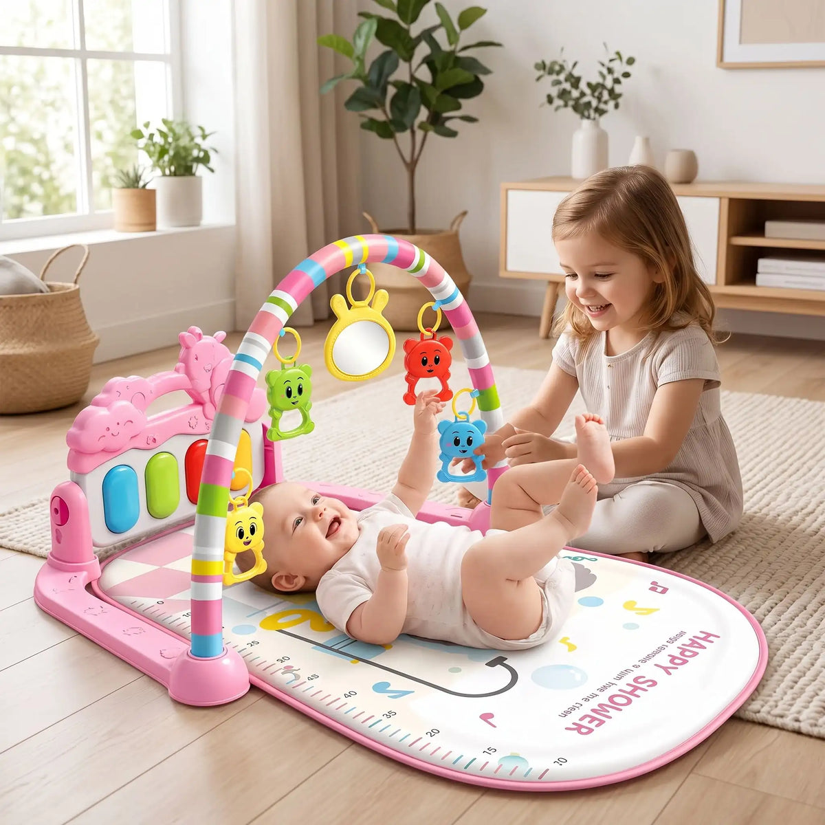 tapis d eveil rose musical soeur bebe rose