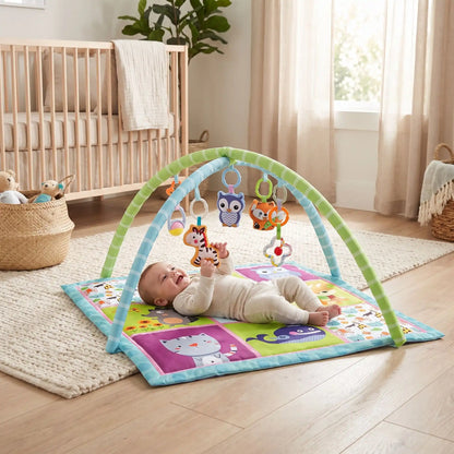 tapis deveil xxl lavable dos bebe joue bleu vert