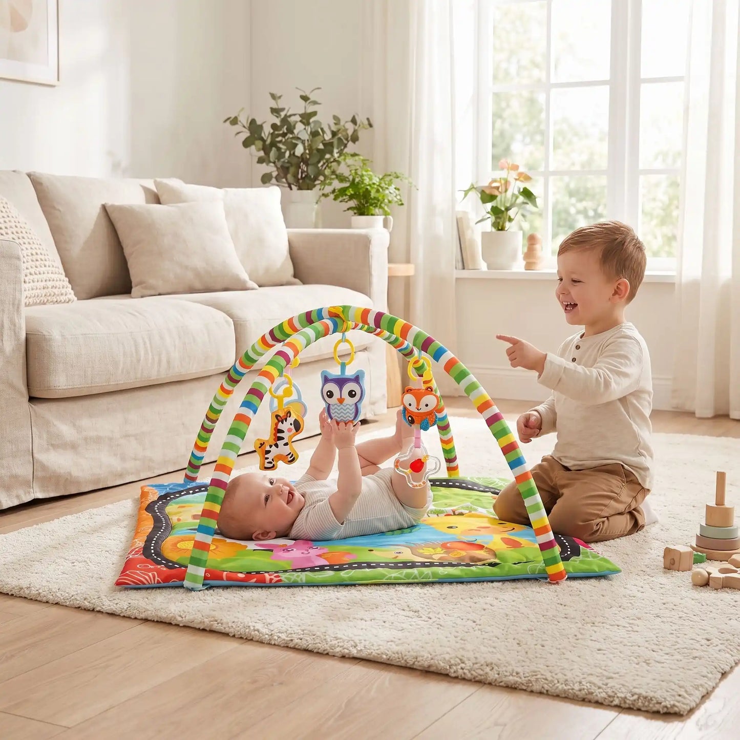 tapis deveil xxl lavable frere bebe joue dos