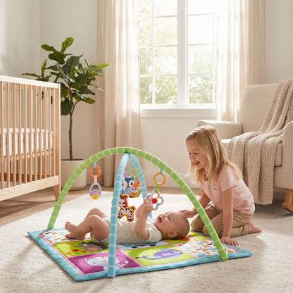tapis deveil xxl lavable soeur bebe joue bleu vert