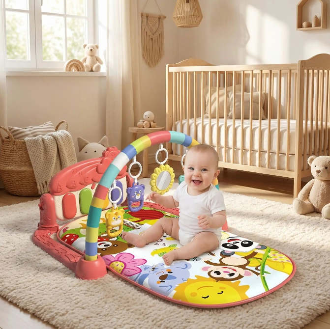 tapis eveil bebe soleil rose bebe