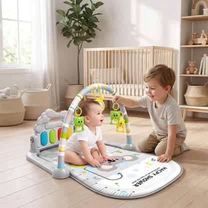tapis musical bebe eveil frere joue gris