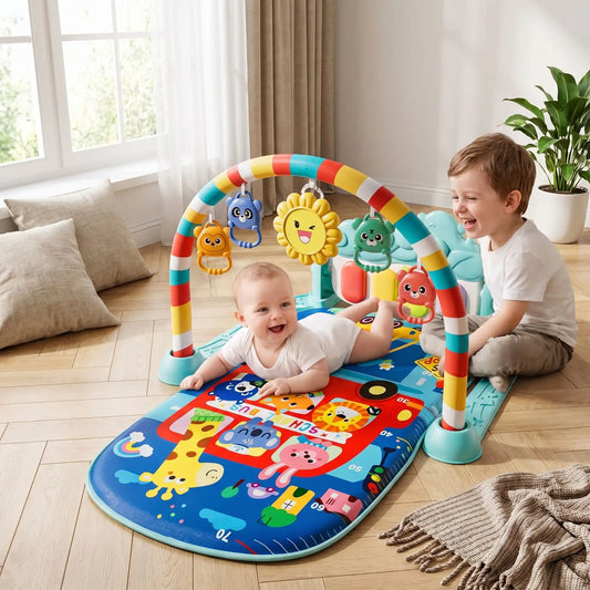 tapis musical bebe piano frere joue bebe bleu