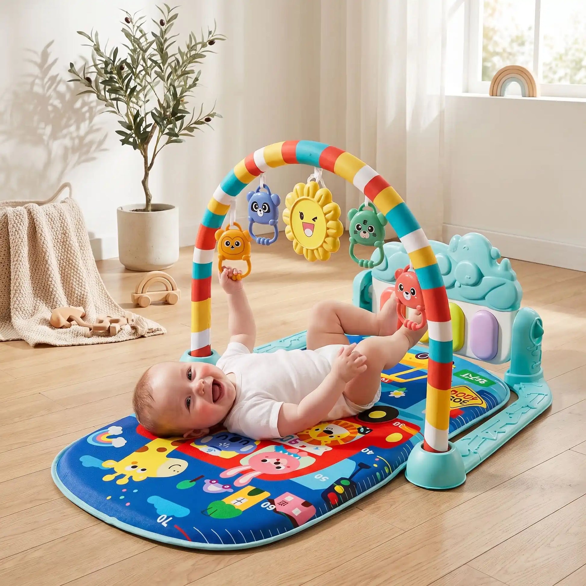 tapis musical bebe piano joue bebe bleu