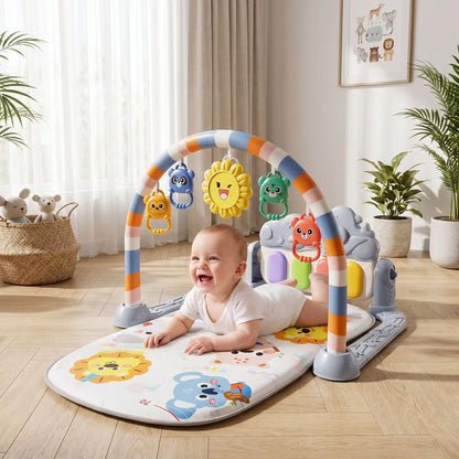 tapis musical bebe piano joue bebe gris
