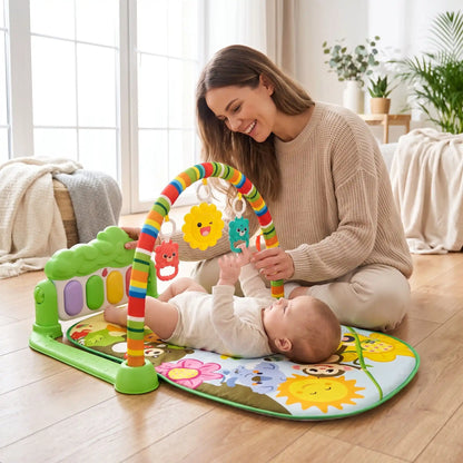 tapis musical bebe piano maman joue vert