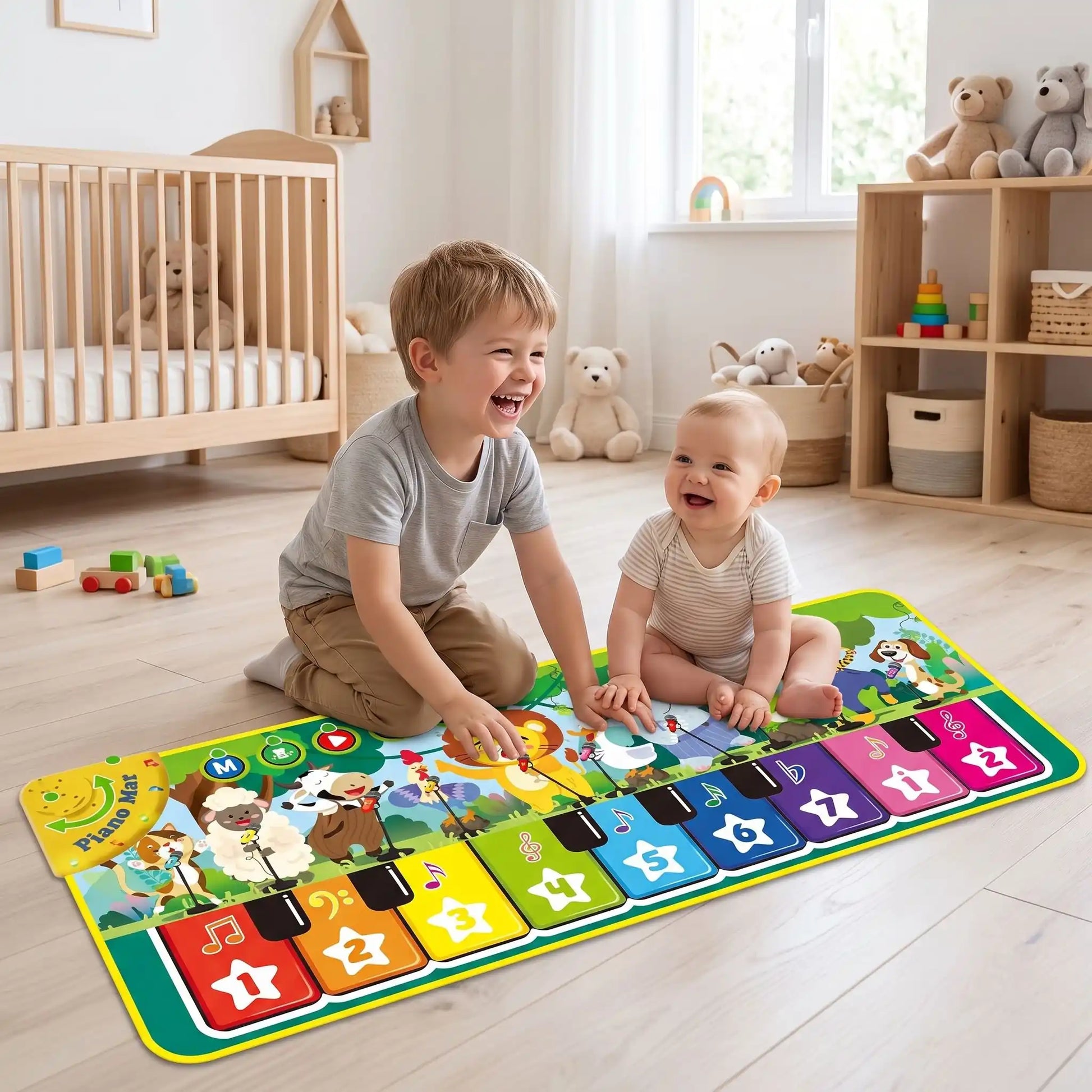 tapis musical bebe sensoriel frere joue bebe chambre