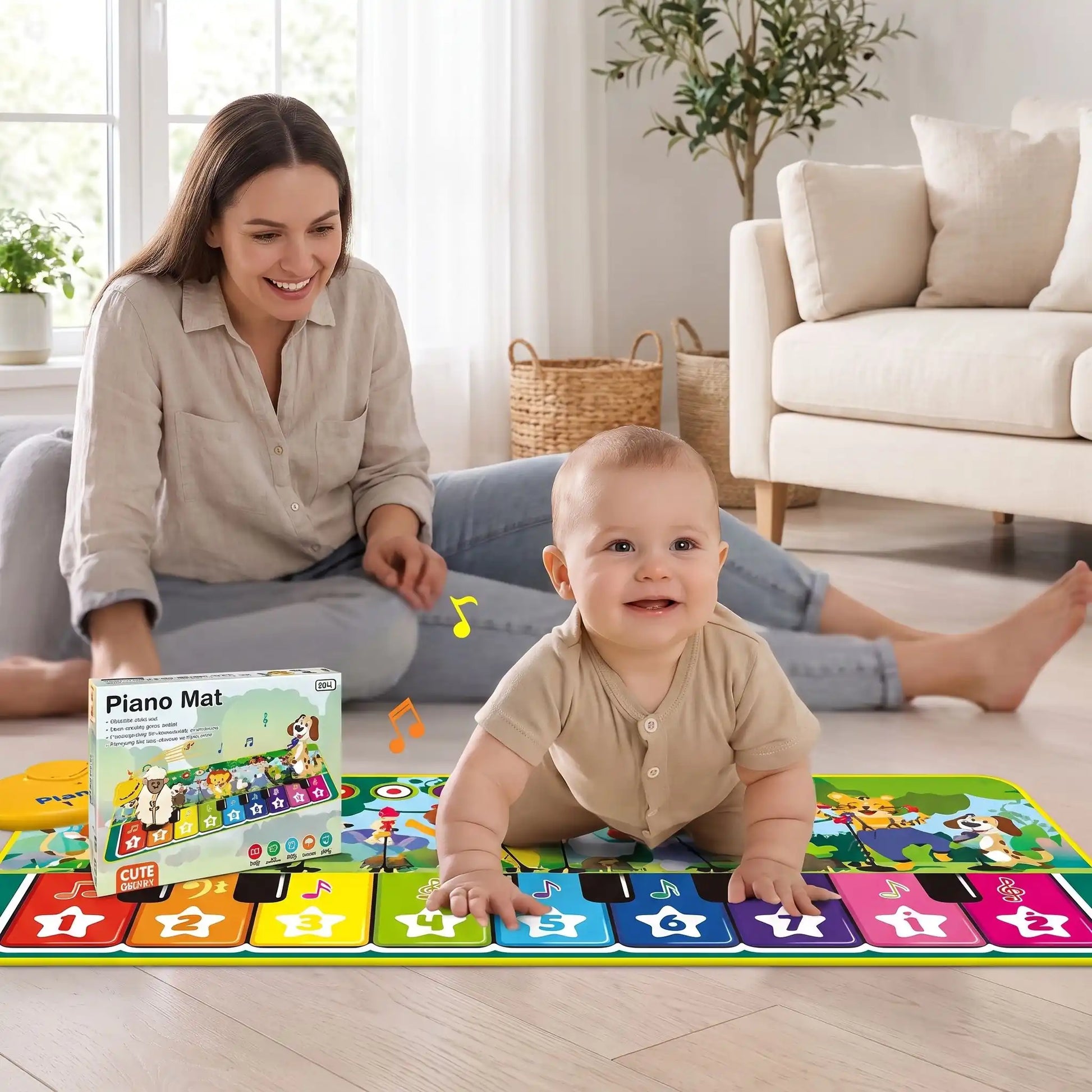 tapis musical bebe sensoriel maman joue bebe