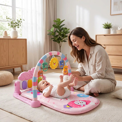 tapis sensoriel bebe rose maman joue
