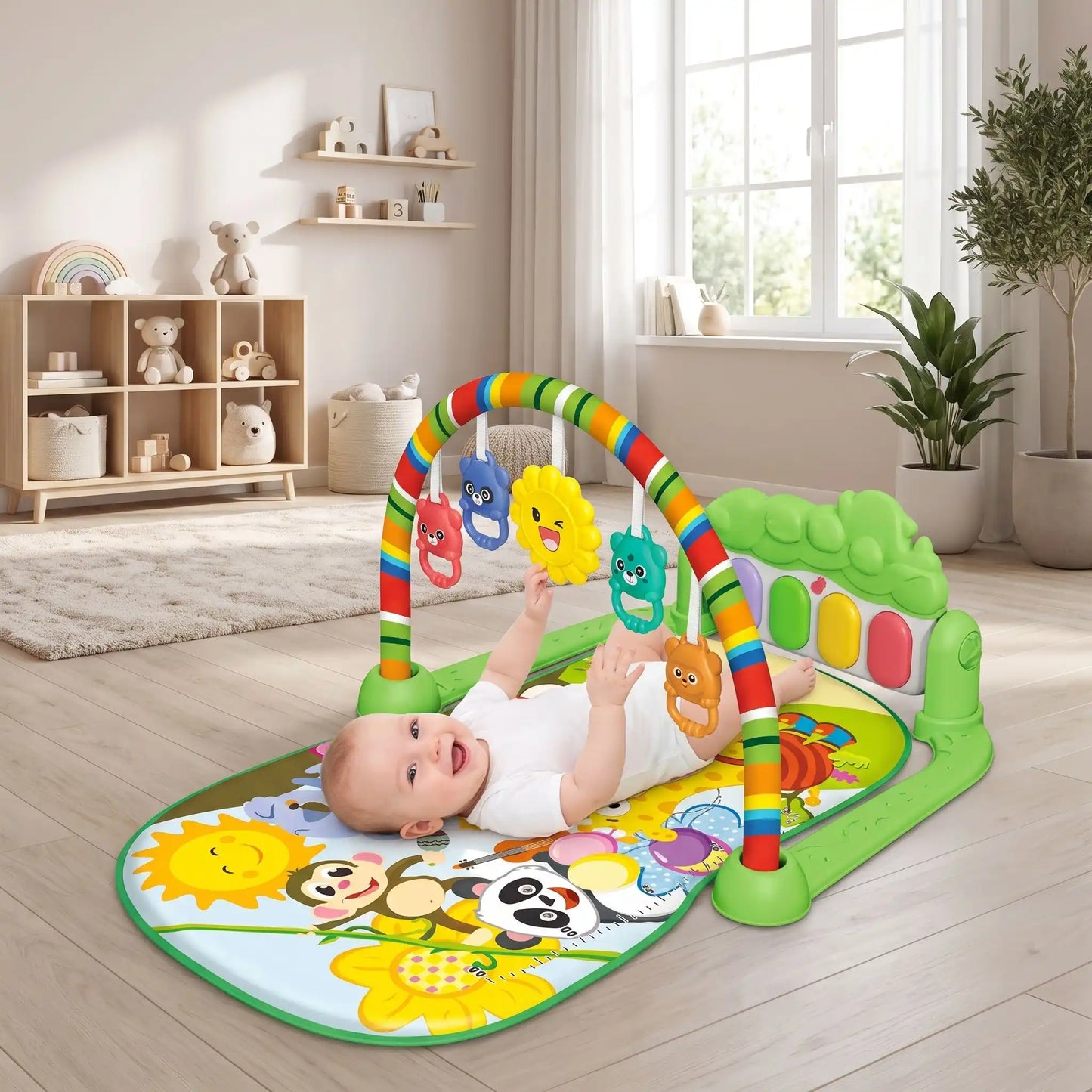 tapis sensorielle bebe eveil joue bebe dos vert