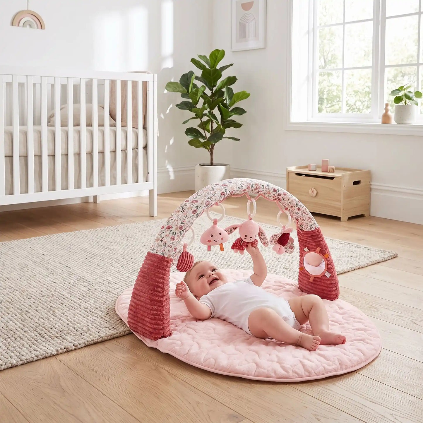 tapis sensorielle evolutif rose bebe joue 