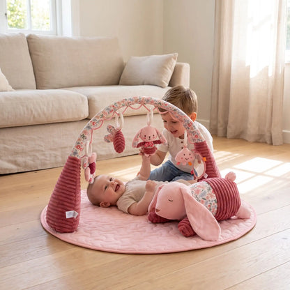 tapis sensorielle evolutif rose frere joue dos bebe