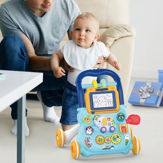Trotteur bébé bleu bebe blanc