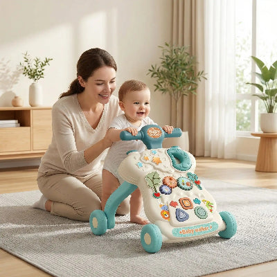 trotteur bebe maman bleu