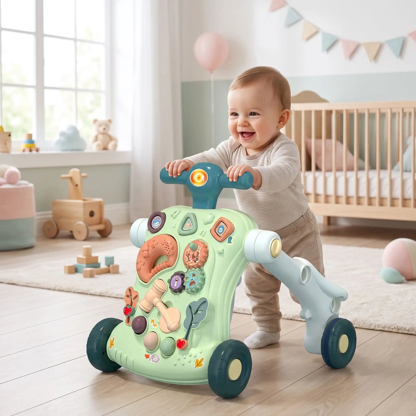 trotteur bebe vert bebe joue chambre