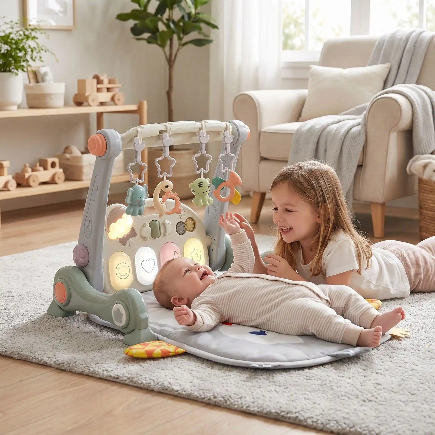 trotteur pour bebe soeur bebe joue coucher gris